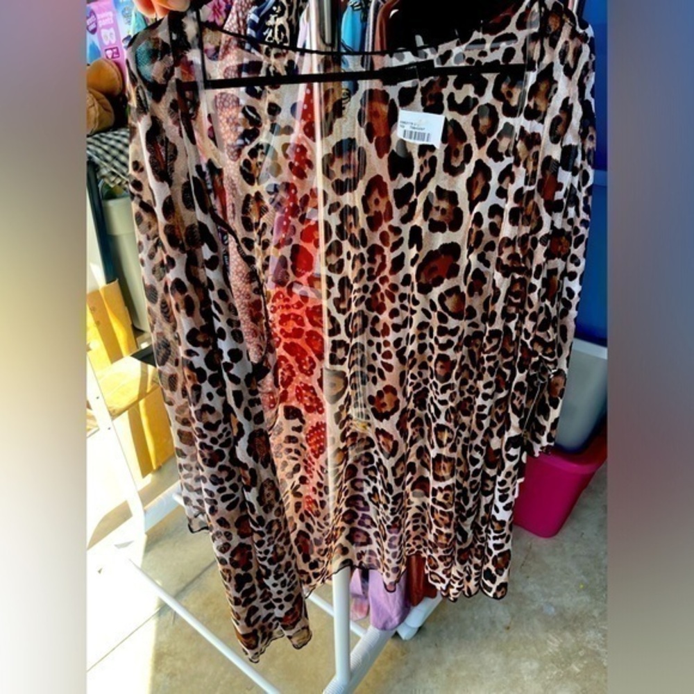 NWT Ava James cheetah cover up SIze 2x